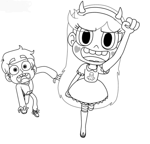 Star And Marco Coloring Page