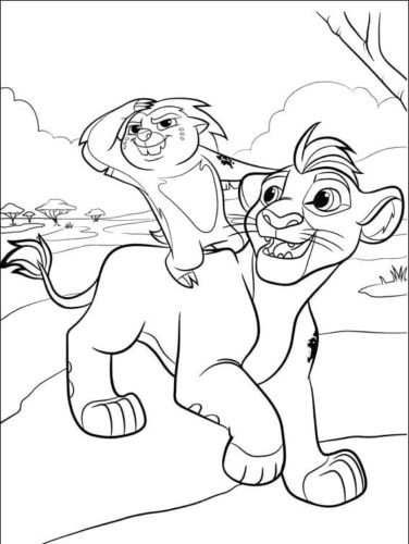 The Lion Guard Kion and Bunga Coloring Page