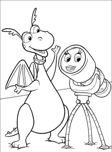 Aurora the Telescope And Stuffy The Dragon Doc McStuffins coloring page