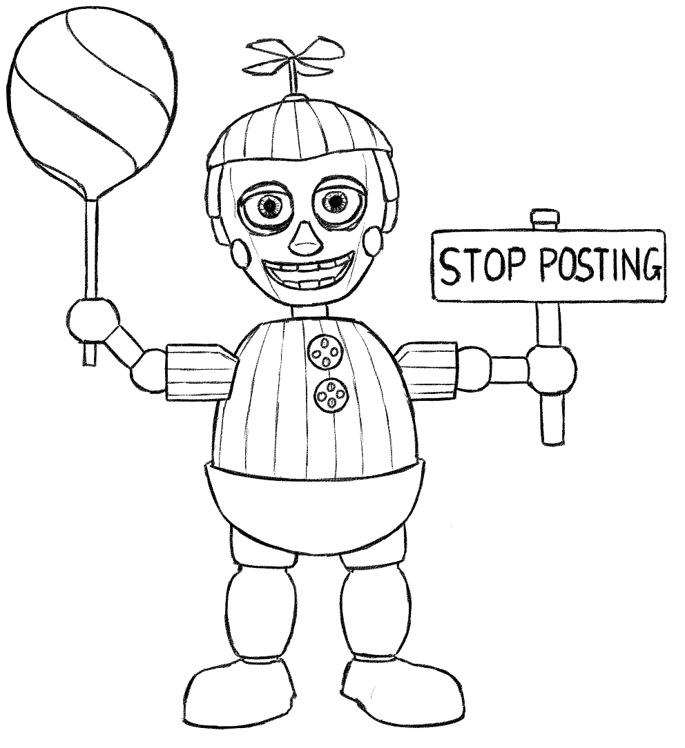 Balloon Boy Phantom Five Nights At Freddys Coloring Pages 