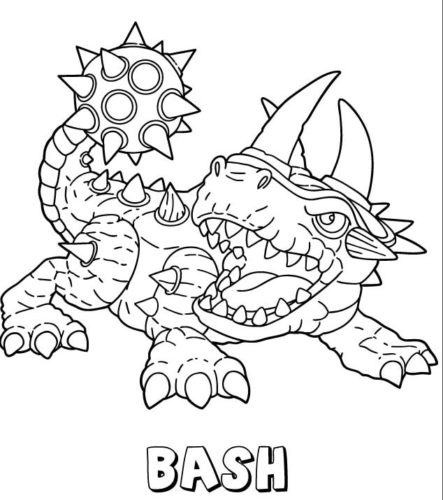 Bash from Skylanders Coloring Pages free printable