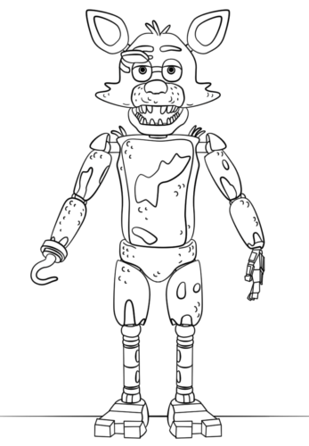 Fnaf Toy Foxy Coloring pages Printable