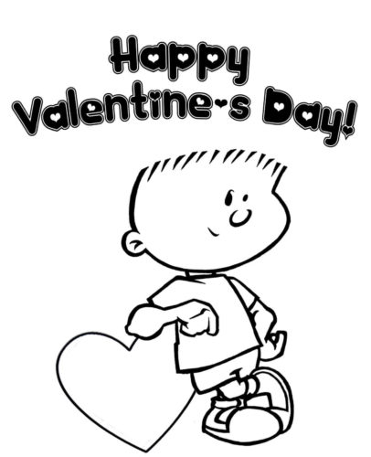Free printable Happy Valentines Day coloring page