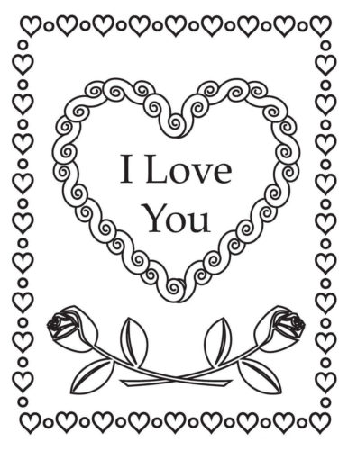 Free printable Valentines Day Card Coloring Pages