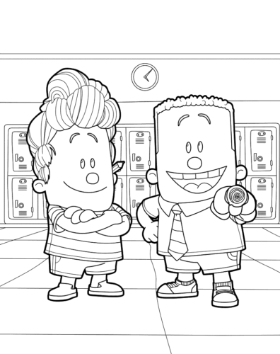 George and Harold from Captain Underpants Coloring Pages