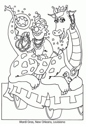 Mardi Gras Celebrations Coloring Pages