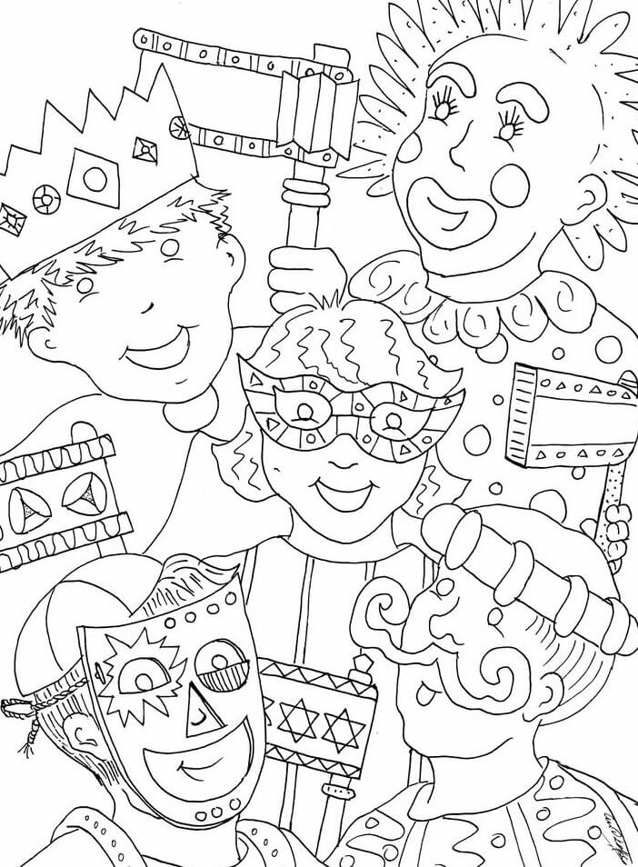 772 Cartoon Mardi Gras Coloring Pages for Kids