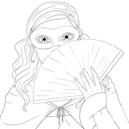 Mardi Gras Mask Masquerade Coloring Pages