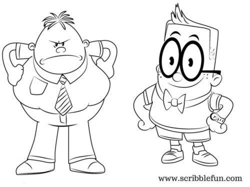 Mr Krupp and Melvin Captain Underpants Coloring Pages