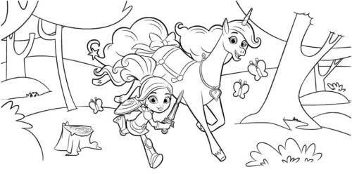 Nella the Princess Knight and Trinket Coloring Sheet