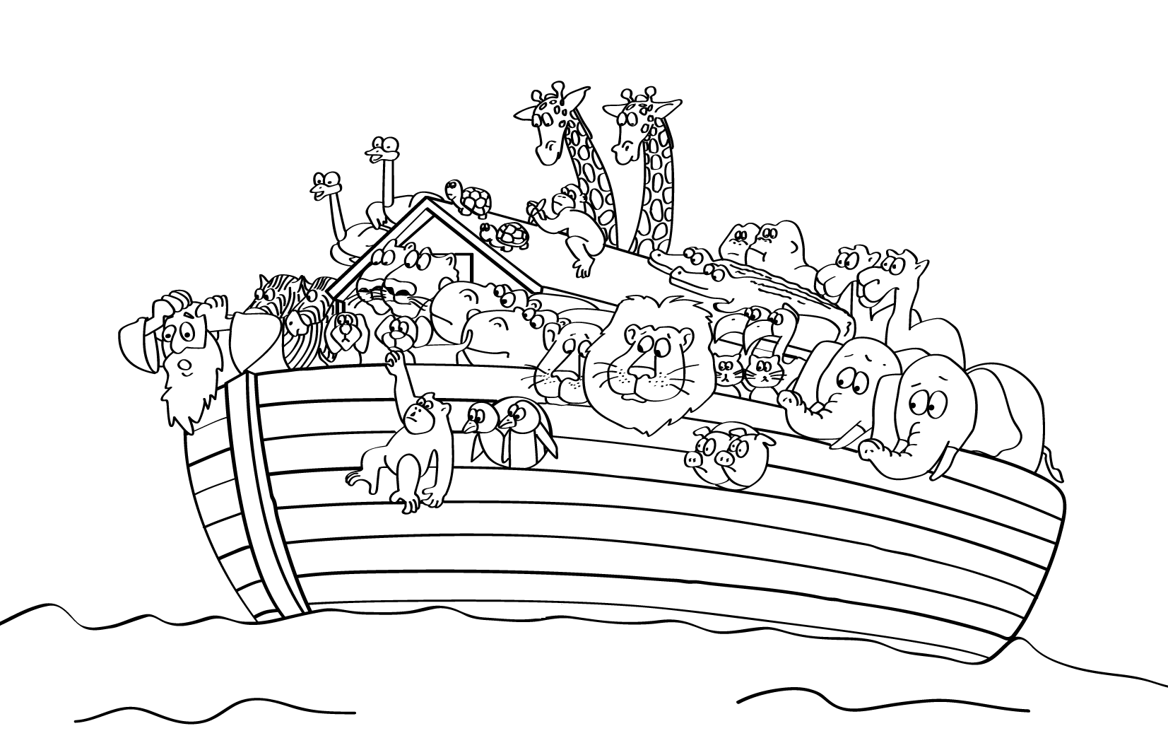 Noah Ark Free Coloring Pages