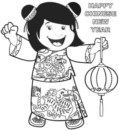 Printable Chinese New Year 2018 Coloring Page