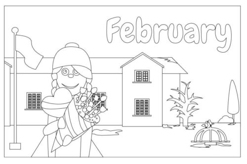 Printable February Coloring Pages
