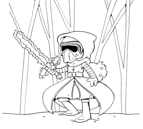 Star Wars The Last Jedi Coloring Page Kylo Ren