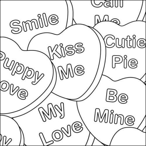 Valentines Day chocolates coloring pages