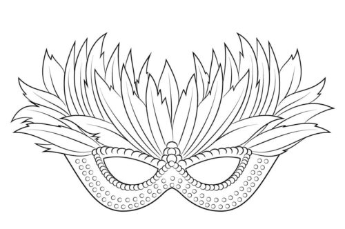 Venetian mardi grass mask coloring pages