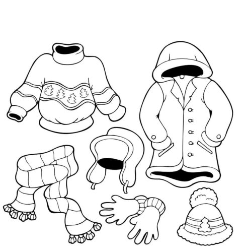 Winter Clothes Coloring Pages