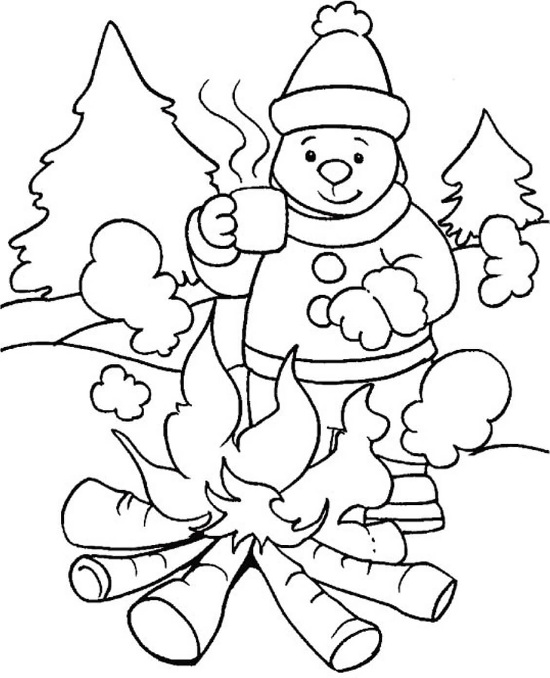Free Printable Winter Scene Coloring Pages