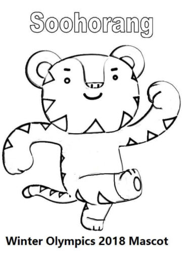 Winter Olympics 2018 Mascot Coloring Page Soohorang, Olympics 2018 Coloring Pages, 2018 Olympics Logo Coloring Pages, Winter Olympics 2018 Coloring Pages, PyeongChang 2018 Winter Olympics Coloring Pages To Print
