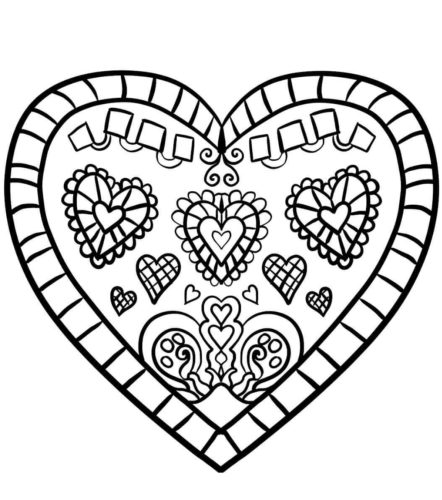 Beautiful Heart Coloring Page