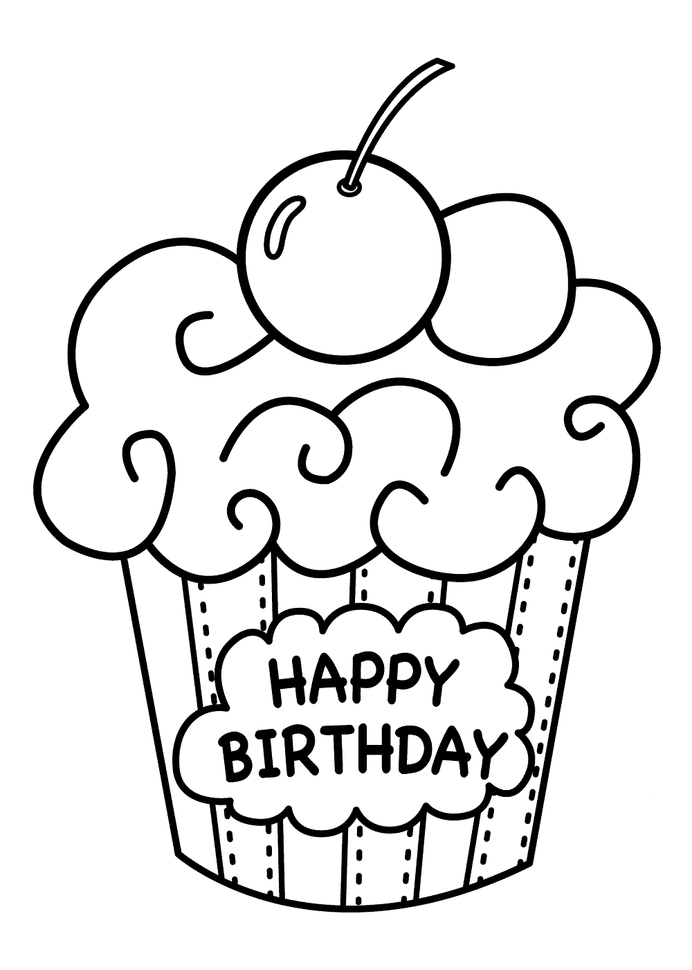 Download 25 Free Printable Happy Birthday Coloring Pages