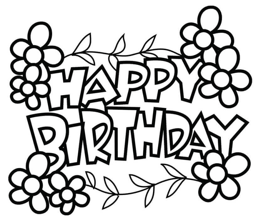 happy birthday airplane coloring page