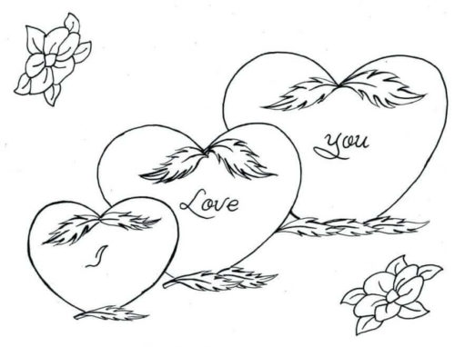 Coloring Pages Of Heart And Flowers