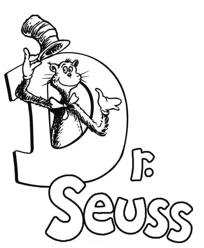 Dr Seuss Characters Coloring Page