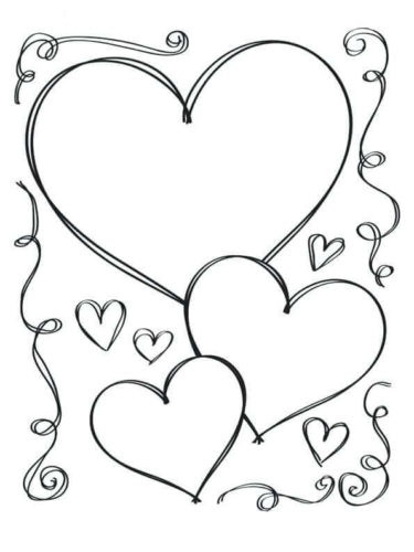 free coloring pages for kids hearts