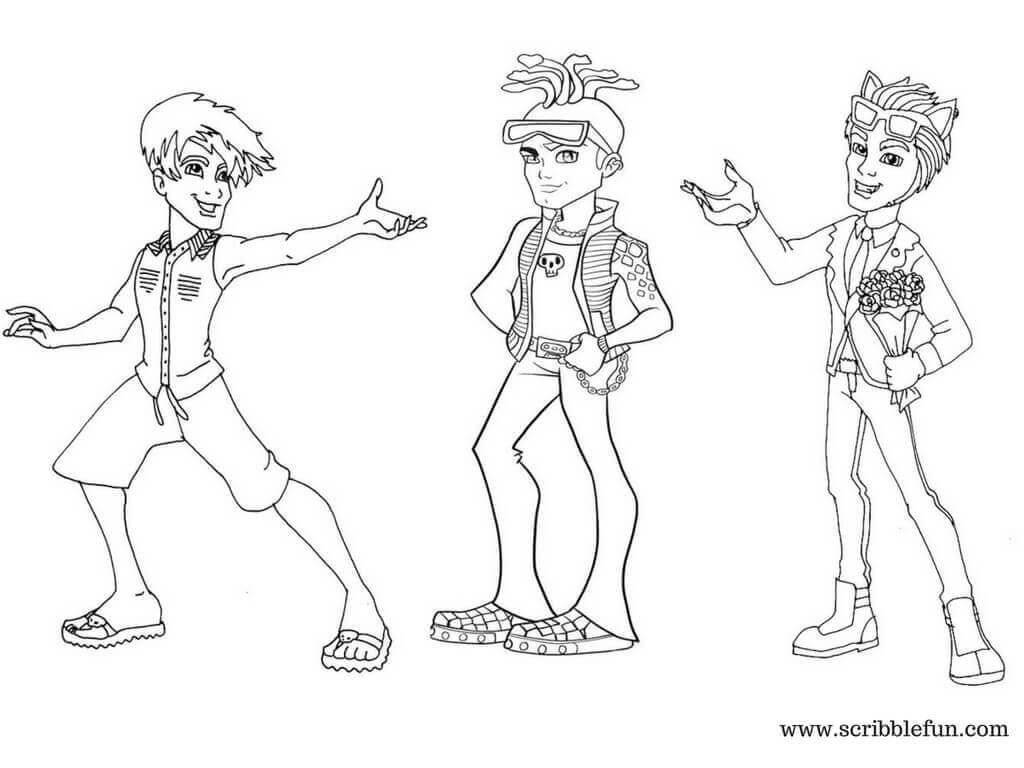 monster high boys coloring pages