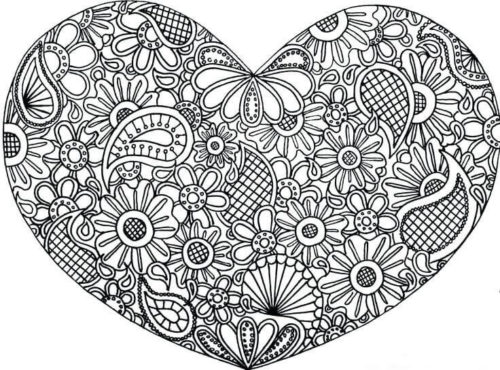 Free Printable Heart Coloring Pages For Adults