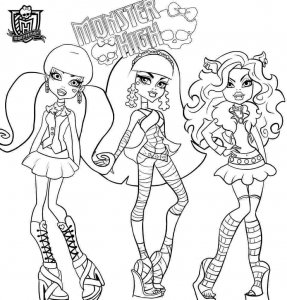 Free Printable Monster High Characters Coloring Sheets