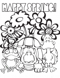 Happy Spring Coloring Pages To Print