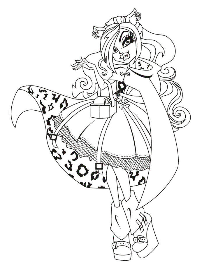 small monster high coloring pages