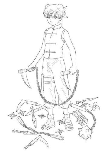 Naruto Coloring Pages Tenten Printable