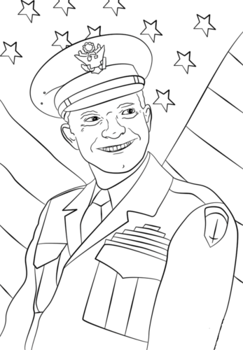 Presidents Day Coloring Pages General Dwight Eisenhower