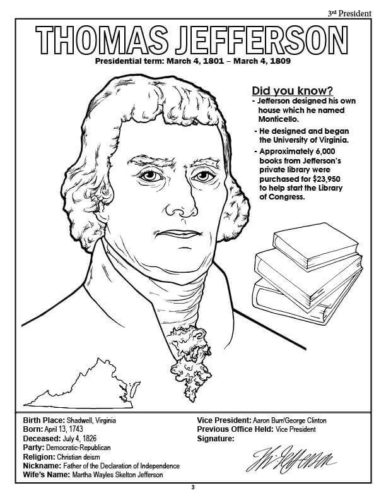 Presidents Day Coloring Pages With Facts
