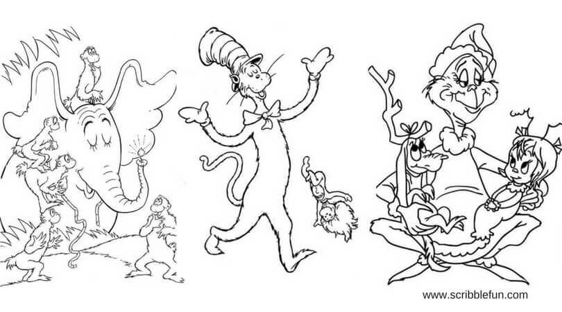 Free Printable Dr Seuss Coloring Sheets images go banana com
