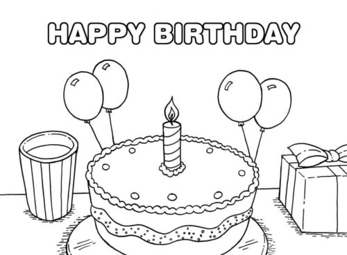 Printable Happy Birthday Coloring Pages