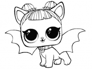 Printable LOL Pets Colouring Pages Midnight Pup