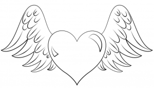 Wing And Heart Coloring Pages