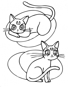 Artemis And Luna Sailor Moon Coloring Page