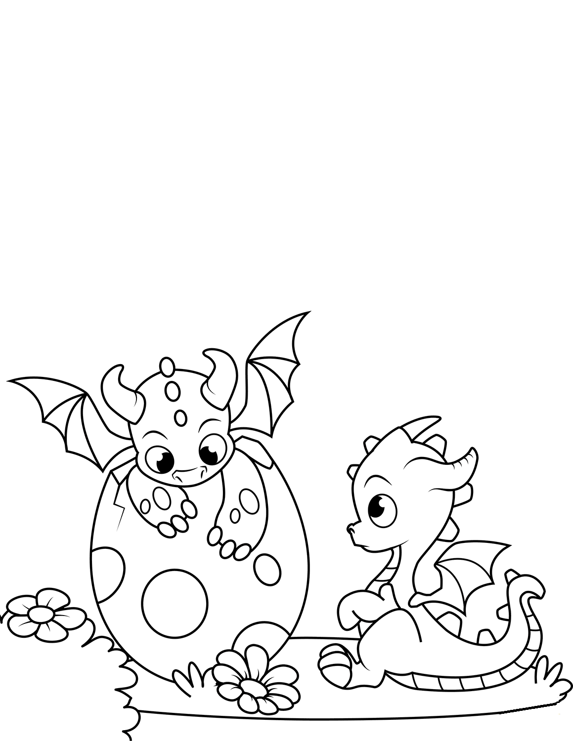cute dragon on stomach coloring pages