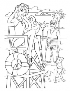 Barbie With Her Dog Coloring Page