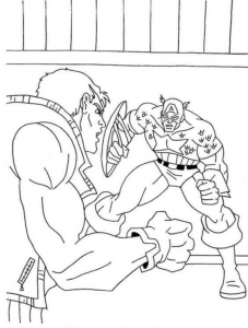 Captain America In Action Colouring Page