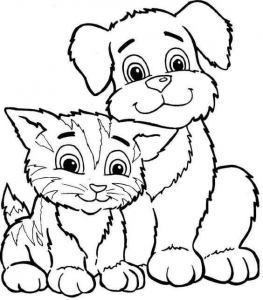 Cat And Dog Coloring Pages