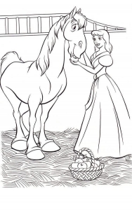 Cinderella With Major Coloring Page