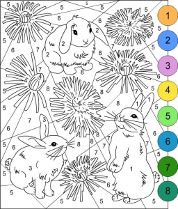 Easter Color By Number Activity Sheet