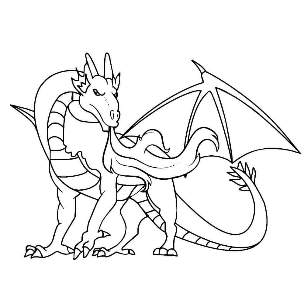 Printable Fire Breathing Dragon Coloring Pages