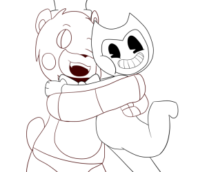 Freddy And Bendy Coloring Page